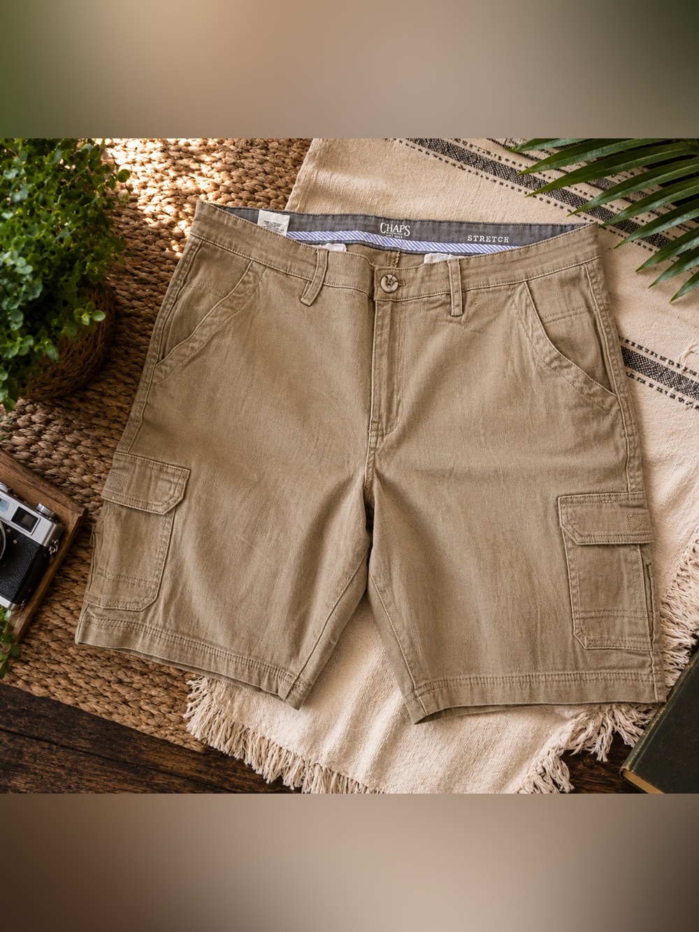 Chaps Men's Khaki Cargo Shorts